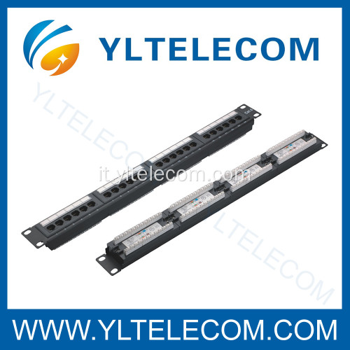 1U 19 pollici 24port(4*6) Patch Panel con tipo etichetta cat. 5e e Cat. 6